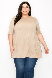 84 SSS {No Approval Needed} Beige Oversized Wide Neck Top PLUS SIZE 1X 2X 3X 4X 5X