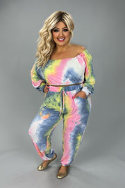 57 SET {Unwind And Relax} Pink/Blue Tie Dye 2 Piece Set PLUS SIZE XL 2X 3X