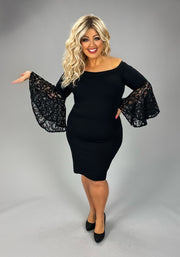 SALE!! SD-A M-109  {Bar III} Black Lace Sleeve  Dress Retail $ 79.50 PLUS SIZE XXL