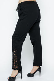 BT-P {Vocal Jogger} VOCAL Black Lace Jogger Pants PLUS SIZE XL 2X 3X