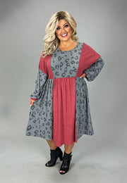 36  CP-C {Out And About} Gray Animal Print Dress PLUS SIZE 1X 2X 3X