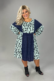 SALE!!  36 CP-E {Out And About} Mint Animal Print Dress PLUS SIZE 1X 2X 3X