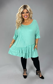 35 SSS {Made For Me} Mint Double Layer Hem Detail Top EXTENDED PLUS SIZE 4X 5X 6X