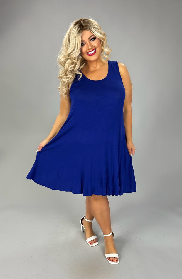 SV {Waves} Royal Blue Sleeveless Dress PLUS SIZE 3X