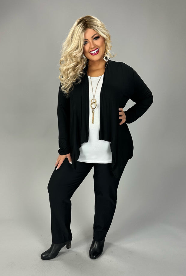 14 OT {Easy Aspirations} Black Babydoll  Cardigan PLUS SIZE XL 2X 3X