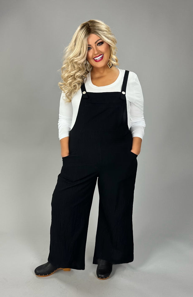 LD-N {New Beginning} Black Overall Romper CW PLUS SIZE XL