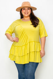 33 SSS {Made For Me} Lime Double Layer Hem Detail Top EXTENDED PLUS SIZE 4X 5X 6X