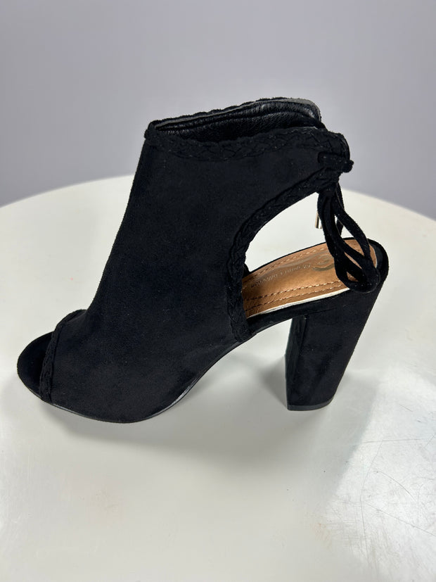 SALE!! SHOES {Elegant Collection} Black Peep-Toe Booties with Heel