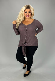 1-1 SALE!! SLS-Q {Break The Ice} Plum/Gray Mineral  Wash Top