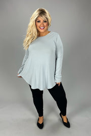 73  SLS {Here I Stand} Light Grey Round Neck Top PLUS SIZE 1X 2X 3X