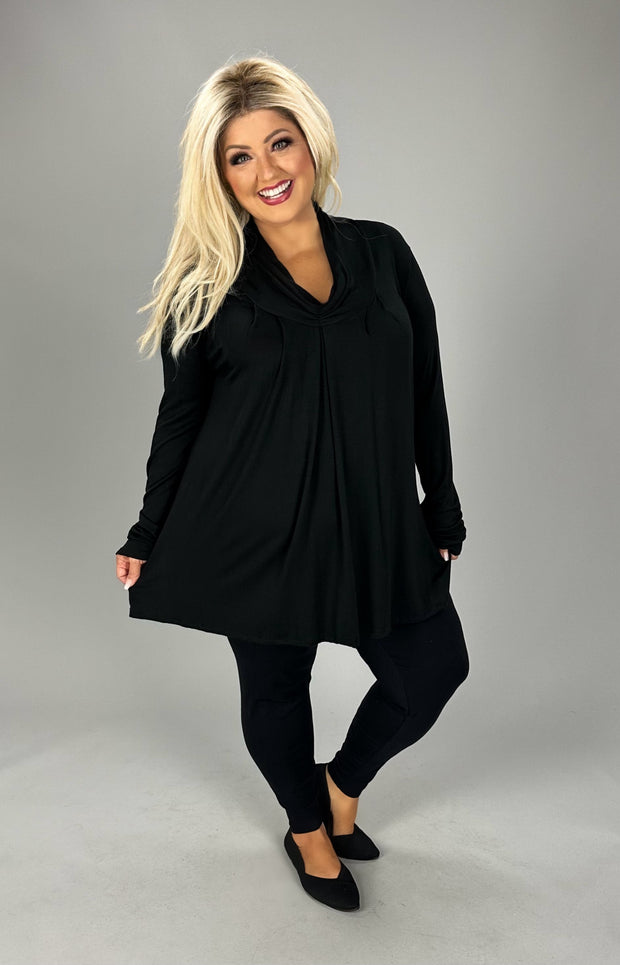 25 SLS {Sweet As You} Black Pleated Top w/Free Collar PLUS SIZE XL 2X 3X