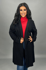 SALE!! 1-21 OT {Studded Beauty} VOCAL Black Cardigan w/Stud Detail PLUS SIZE XL 2X 3X