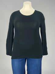 31 SLS {My Main Priority} Black Solid Long Sleeve Top PLUS SIZE XL 2X 3X