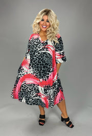 29 PSS {Wild And Fierce} Grey/Pink Leopard Dress EXTENDED SIZE 3X 4X 5X