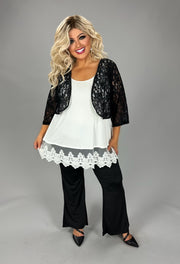 15 SV-M {Simply Divine} Ivory Top Extender with Lace PLUS SIZE 1X 2X 3X