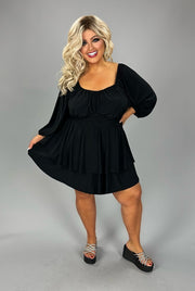 99 RP-A {On A Journey} Black Smocked Romper w/Belt CURVY BRAND!!!  EXTENDED PLUS SIZE 2X 3X 4X 5X