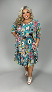 49 PSS {Only The Best For Me} Mint Mandala Print Dress EXTENDED PLUS SIZE 3X 4X 5X