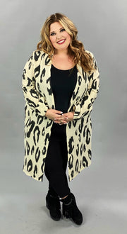 SALE!!  33 OT-C {On the Move} Ivory/Black Cardigan w/ Pockets PLUS SIZE XL 2X 3X