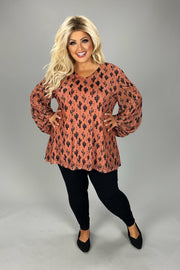 20 PLS  {Desert Shade} Rust Catcus Print Lined Top PLUS SIZE 3X