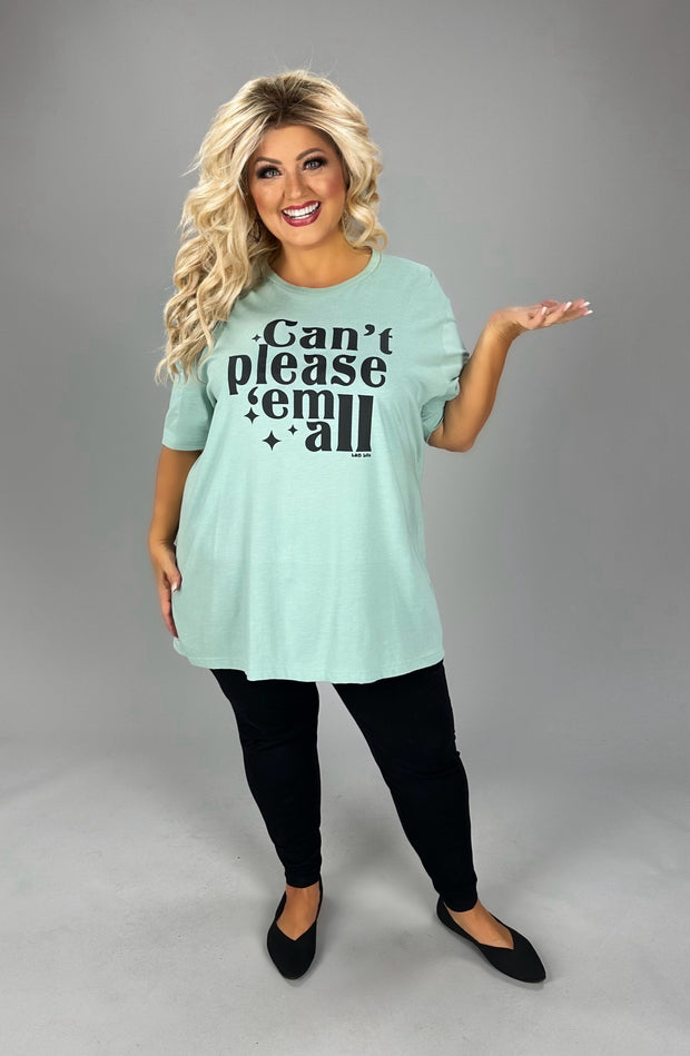 95 GT {Can't Please 'Em All} Dusty Blue Graphic Tee PLUS SIZE 3X