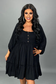 SALE!! 46 SQ-C {Into Bliss} Umgee Black Smocked Dress PLUS SIZE XL 1X 2X