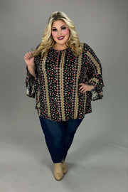 60  PQ {Look At Me} Black Yellow Floral V-Neck Top EXTENDED PLUS SIZE 4X 5X 6X