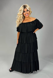 99 SET {Pure Elegance} BLACK 2 Piece Ruffle Skirt Set PLUS SIZE 1X 2X 3X