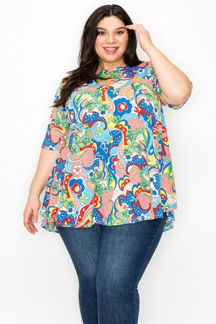 44 PSS {It Matters To Me} Multi Color Floral Print Top EXTENDED PLUS SIZE 3X 4X 5X