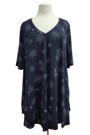 12 PSS {Saved The Best} Black Sketch Flower V-Neck Top EXTENDED PLUS SIZE 3X 4X 5X