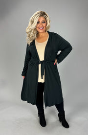 91 OT {Well Aware} Black Front Tie Cardigan PLUS SIZE 1X 2X 3X