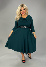 62 SD {Just A Little Faith} Green A-Line Dress With Belt (runs small)