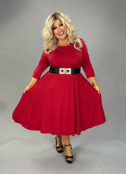 63 SQ {Playing For Keeps} Red Pleated A-Line Dress PLUS SIZE 1X 2X 3X