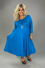 55 SQ {Playing For Keeps} Turquoise Pleated A-Line Dress PLUS SIZE 1X 2X 3X