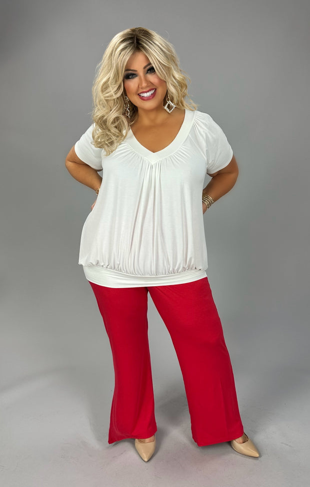 93 SSS-D {The Best Of The Best} Ivory V-Neck Top PLUS SIZE 1X 2X 3X