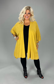 91 OT {Define Your Own Life} Mustard Kimono PLUS SIZE 1X  2X 3X