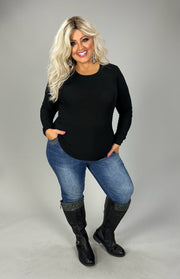 36 SLS-A  {Undercover}  Black Long Sleeve Top SALE!! PLUS SIZE XL 1X 2X