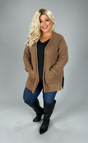 SALE!! 57 OT-E {Leading Lady} CAMEL Waffle Knit Cardigan PLUS SIZE 1X 2X 3X