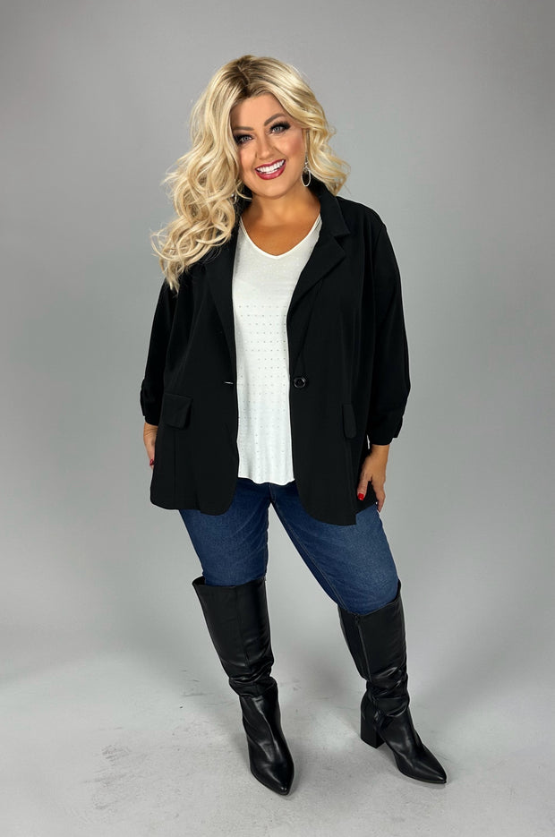 61 OT {Working In Style} SOHO Black Blazer PLUS SIZE 1X 2X 3X