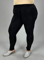 BT {Studded Beauty} Black Rhinestone Vocal Leggings PLUS SIZE 1X 2X 3X