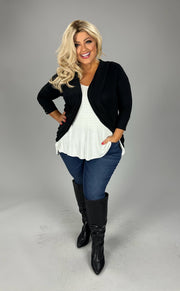 SALE!! 81 OT {Fashion Icon} Black Cardigan w/Gold Sleeve Buttons PLUS SIZE 1X 2X 3X