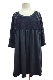 53 SSS {Curvy Sweet Life} Black Floral Lace Babydoll Tunic EXTENDED PLUS SIZE 1X 2X 3X 4X 5X 6X