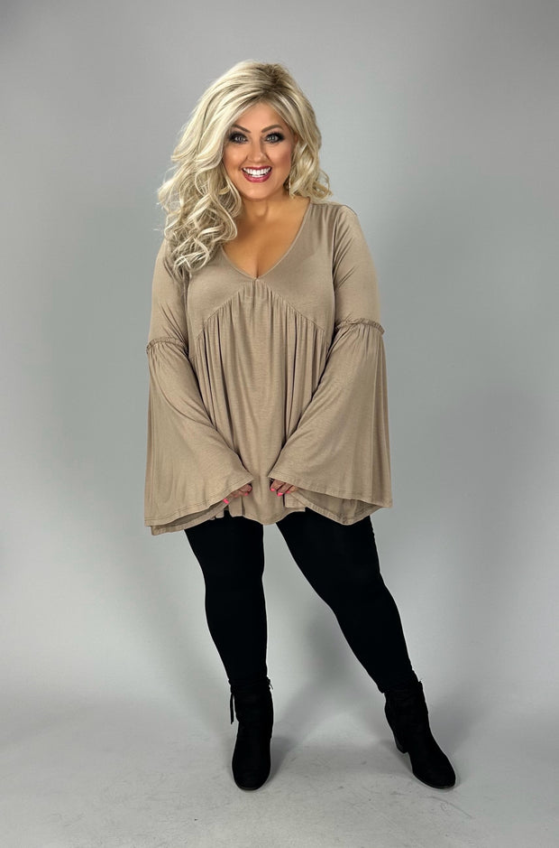 24 SLS {Autumn Mood} Mocha Long Sleeve Top PLUS SIZE 1X 2X 3X