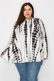 34 PLS {Cookies & Cream} Black White Bamboo Tie Dye Top EXTENDED PLUS SIZE 3X 4X 5X