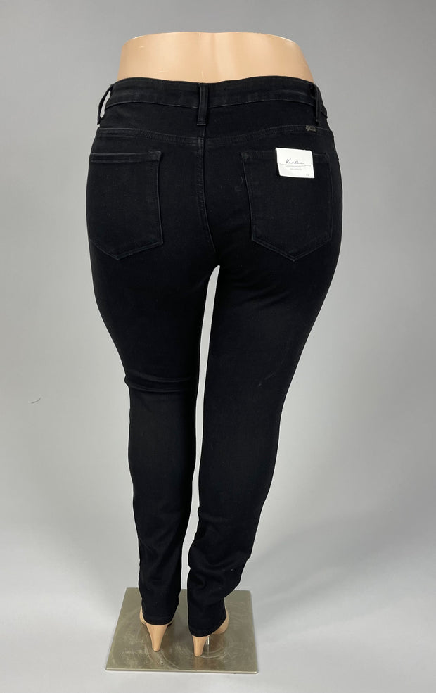 BT-O {Midnight Train} Black Denim Stretchy Straight-Leg Jean PLUS SIZE