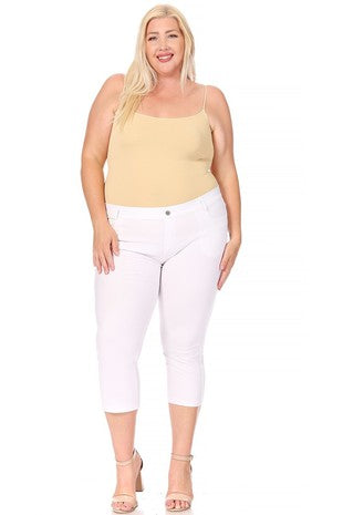 LEG-11 {Venture Out} White Pull On Stretchy Jeggings PLUS SIZE XL 2X 3X