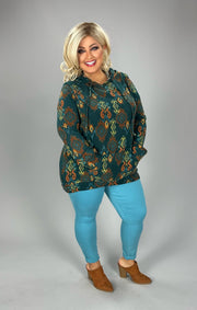 66  HD {Just Another Day} Teal/Orange Printed Hoodie PLUS SIZE 1X 2X 3X