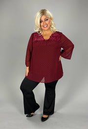 SALE!!  SD-B M-109 {Style & Co} Burgundy Swiss Dot Top w/Tank