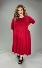 63 SQ {Playing For Keeps} Red Pleated A-Line Dress PLUS SIZE 1X 2X 3X