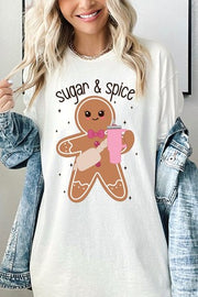 32 GT {Sugar & Spice} Ivory Gingerbread Man Graphic Tee PLUS SIZE XL 2X 3X