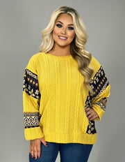 SALE!!  31 CP-A {Golden Child} Gold Textured Knit Top PLUS SIZE XL 1X 2X